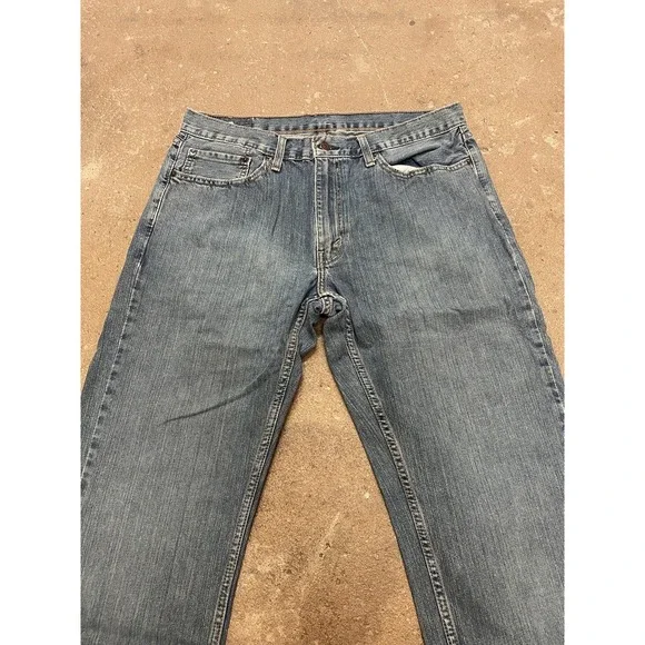 Levis 559 Jeans Mens 36x34 Blue Denim Relaxed Fit Straight Leg Zip Fly Waterless - Picture 4 of 16